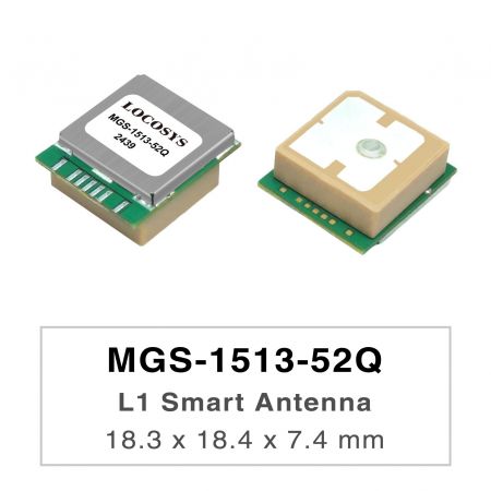 MGS-1513-52Q - MGS-1513-52Q ist ein komplettes, eigenständiges Multi-Frequenz GNSS Smart-Antennenmodul, das eine integrierte Patch-Antenne und GNSS-Empfängerschaltungen umfasst, die auf der Airoha AG3352Q-Plattform basieren.